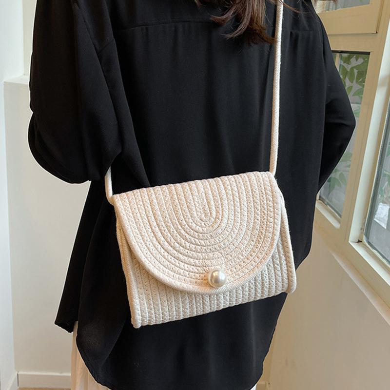 Beach Wowen Shoulder Bag Summer Crossbody Wallet Flap Crossbody Bag for Women