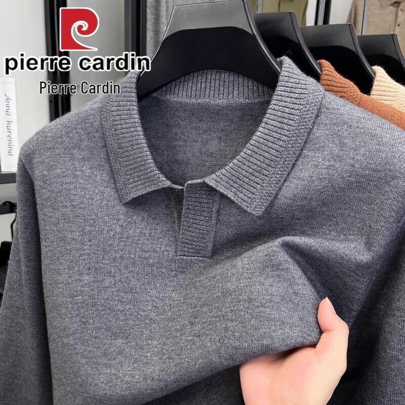 Pierre Cardin Men s Wool Blend Lapel Knit Sweater 120