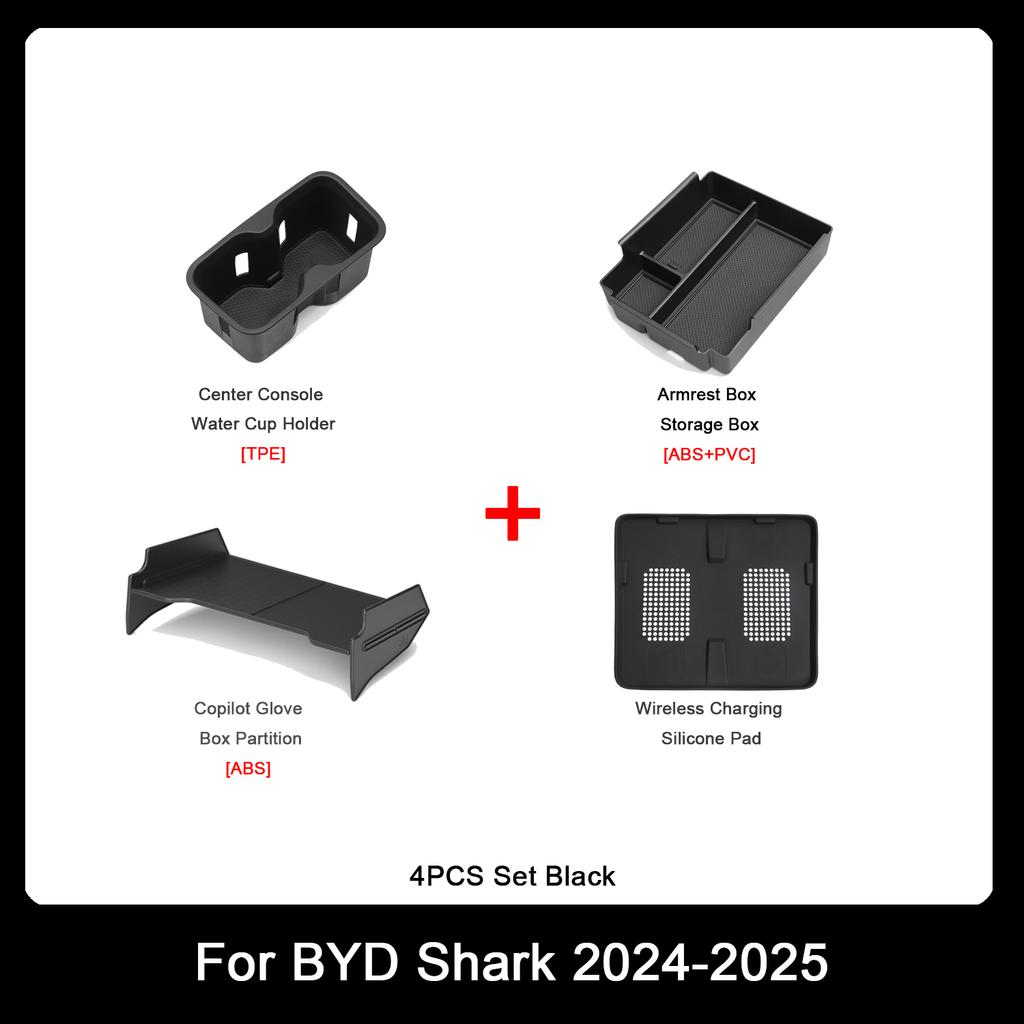 For BYD SHARK 2024 2025 Co-pilot Glove Box Divider Organizer Partition Plates Storage Holder Center Console Armrest Bin Traying