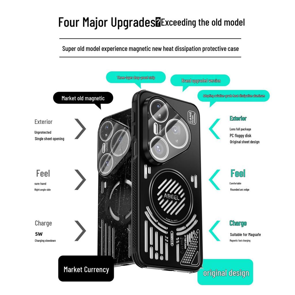 Ice Aluminum Magnetic Heat Dissipation Case for HONOR Magic 7 Pro - Drop-Proof Protective Cover