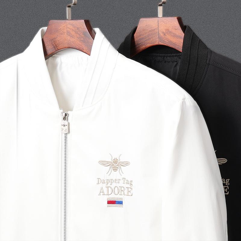 Jacket Men's Autumn and Winter High-end Casual Baseball Uniform Little Bee Embroidery Slim Fit Cotton Thickened Cold-resistant Warm Jacket