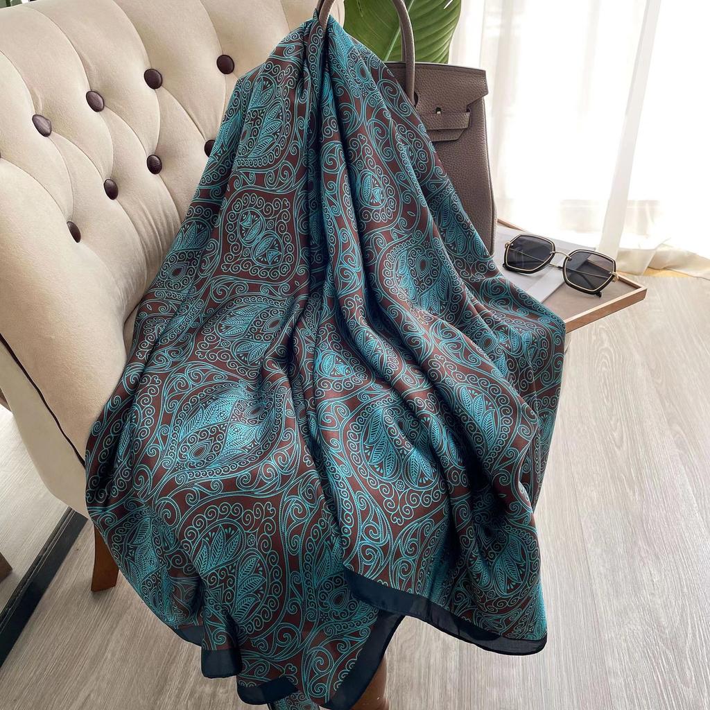180*90cm Brand Designer Silk Scarf Female Foulard Bandana Long Shawls Wraps Winter Neck Scarves Pashmina Lady Hijab Luxury New