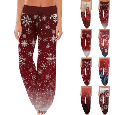 Dammode Bekväma Pyjamasbyxor Dam Julmönster Dragsko Vida Ben