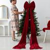 Flocked Super Large Christmas Tree Bow Reusable Extended Ribbon Shopping Mall Christmas Tree Bow DIY Christmas Tree Decoration