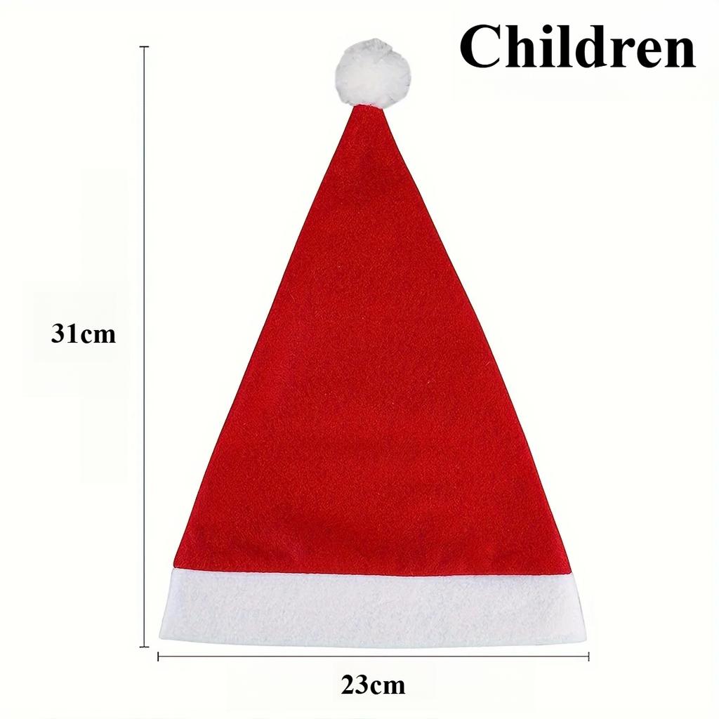 30/1PCS Christmas Hat Non-woven Fabric Adults Kids Xmas Hats Santa Claus Gift Red Hat Christmas New Year Festival Prop Supplies