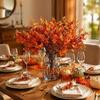 Seidenblumen für Innenarrangements Künstliche Herbst-Außendekoration, Wetterfeste Herbst-Blumen-Tischmittelstücke mit flexiblen Stielen für Zuhause und Büro