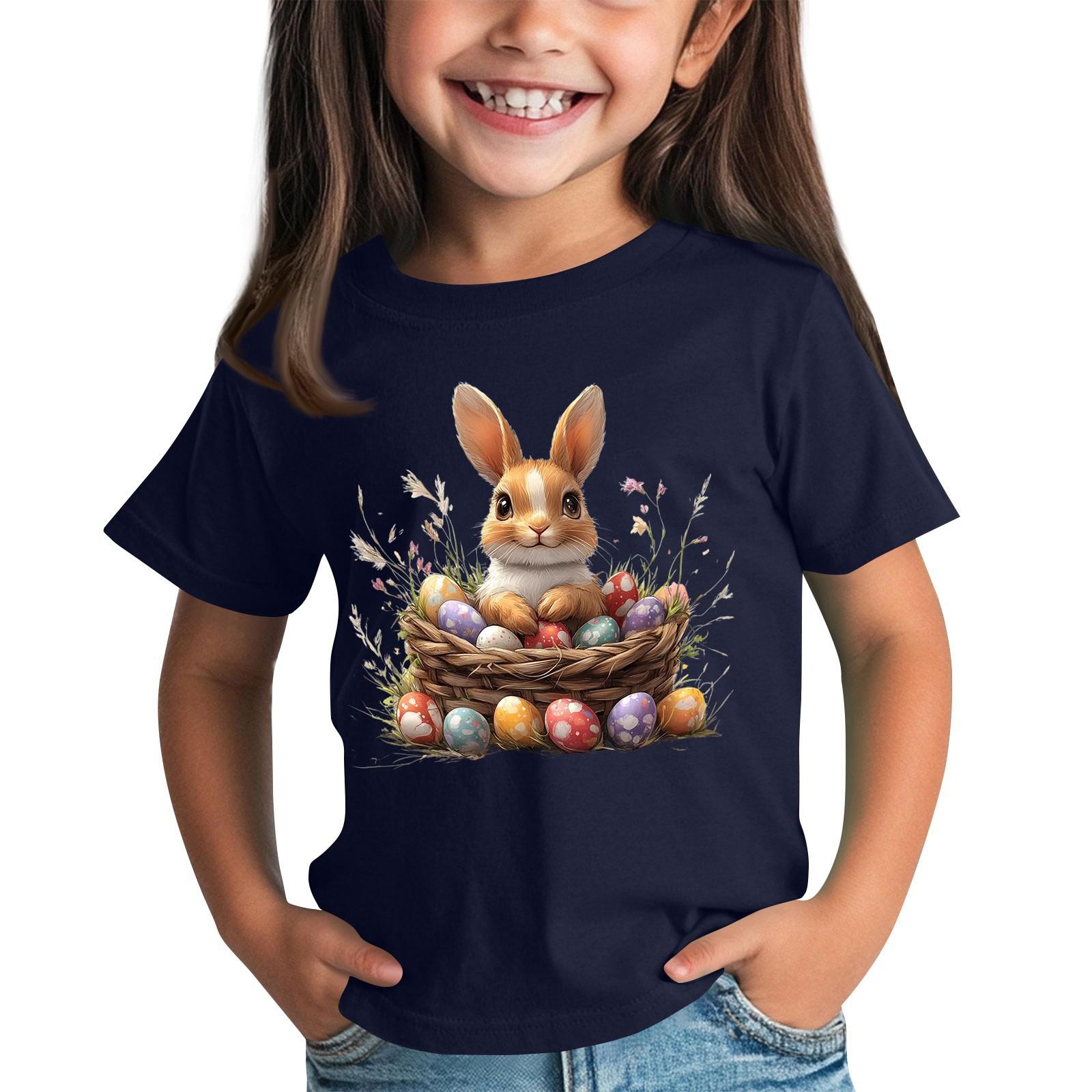 

Children s Short Sleeve Neck T-Shirt Animal Print Daily Casual Top 100 тёмно-синий