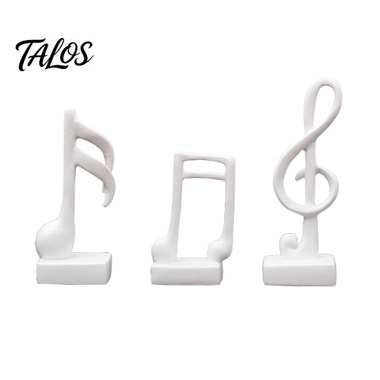 Talos 3Pcs Minimalist Music Note Resin Sculpture, Treble Clef & Eighth Quarter Desk Decor for Piano Room Living Room, Matte Art Collectible, Creative