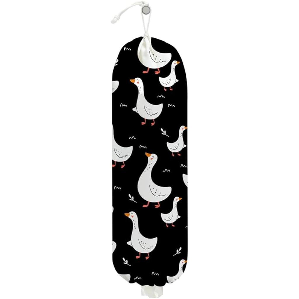 2Pcs Bee Plastic Bag Holder, Wall Mount Grocery Bag Holder for Plastic Bags, Sunflower Reusable Grocery Bags Storage Dispenser for Home Kitchen