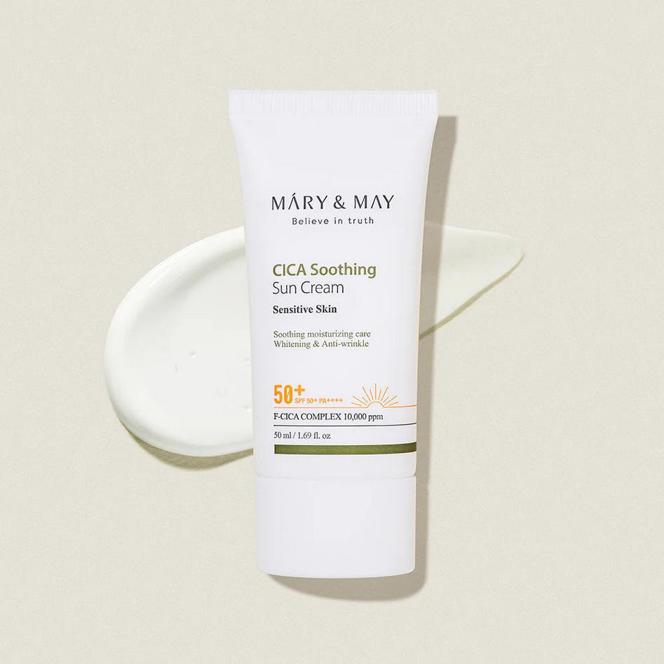 Mary&May SPF50+ CICA Soothing Sun Cream 50ml / Hydrating, Nourishing, Moisturizing, Korean Cosmetics, Kbeauty