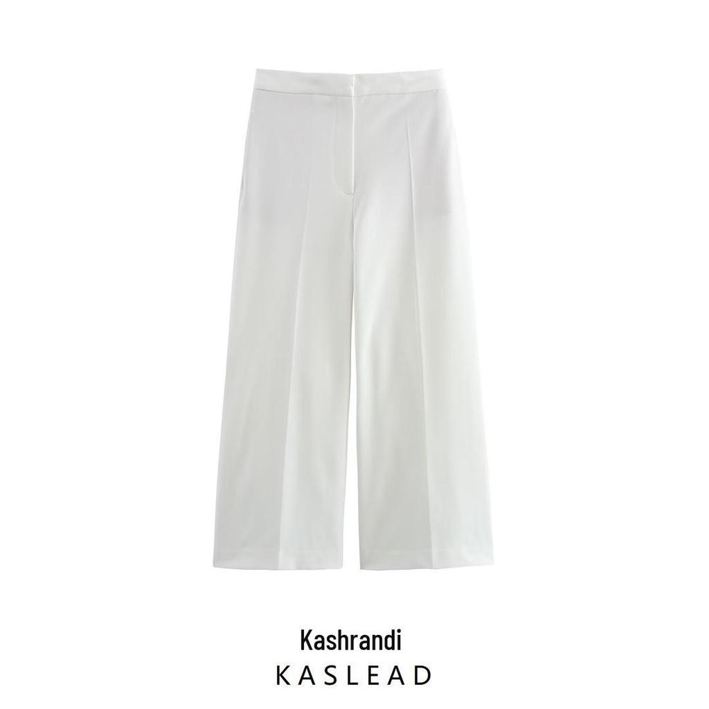 2025 Spring Women's High Waist Wide Leg Pants - European & American Style, Simple & Versatile Casual Fashion