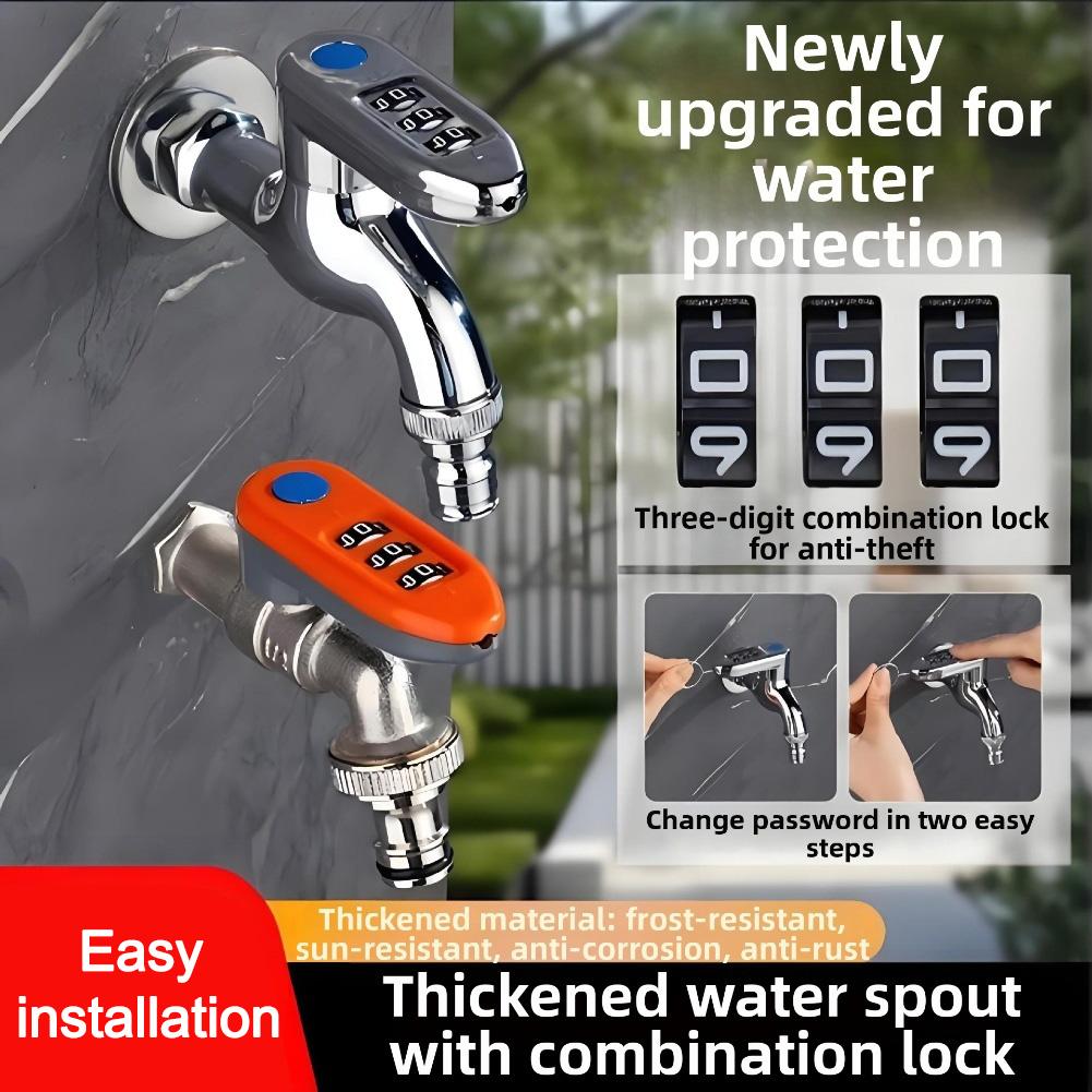 Password Lock Valve Anti-theft Faucet Garden Watering As Shown Password Lock Anti-freezing Design Copper Construction