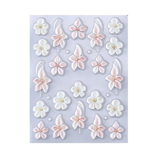 5D Embossed Flower Nail Art Stickers Self-adhesive DIY Spring Summer Floral Manicure Decor Decals Women Nail Accessories for Home Salon