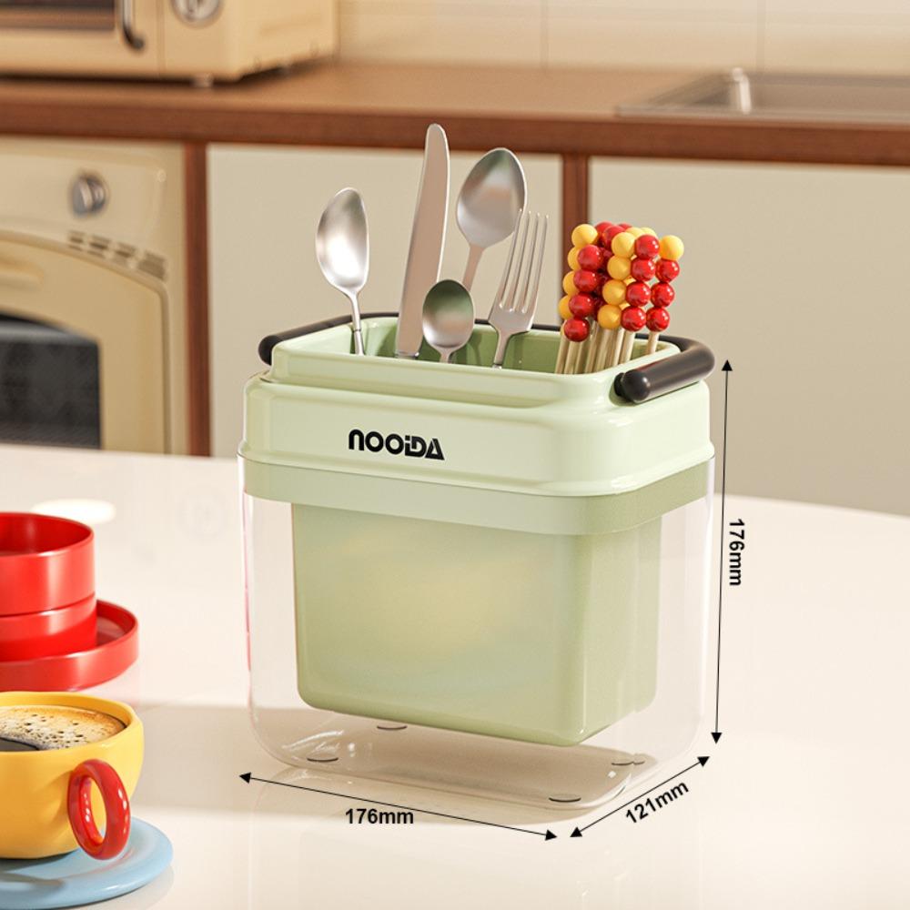 

Durable Multi-Functional Cutlery Drainer Household Compartment Utensil Holder Detachable Drain Chopsticks Storage Rack Sink зелёный
