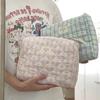 Vintage Plaid Women's Storage Bags Large Capacity Cosmetic Bag Make Up Case Soft Cotton Portable Female Clutch Purse Handbags