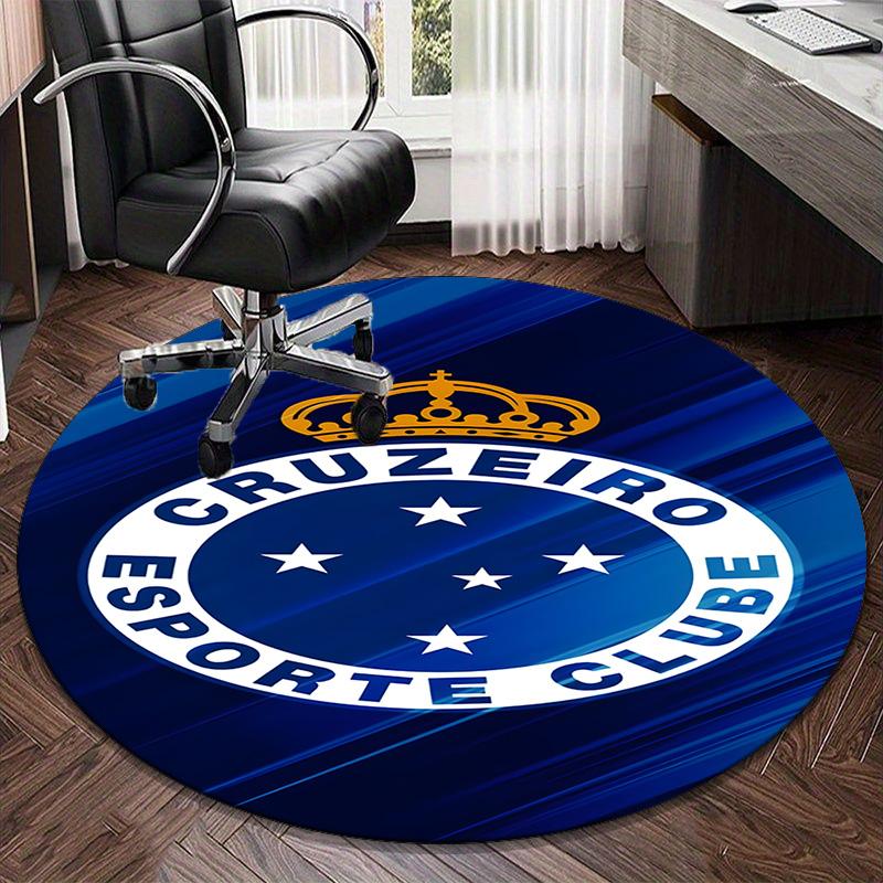 1PC round rug Fc Emblem Printed Round Area Rug ,Rug For Home Office, Round Chair Rug, Decorative Carpet Fan gifts Christmas gift