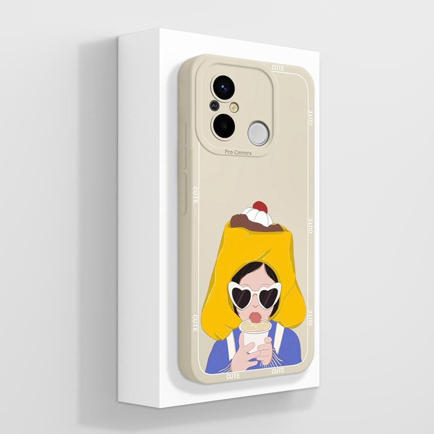 For Redmi 12C 13C 14C 10C 13R 14R 11A 15A Cute Cartoon Cat Phone Cover Liquid Silicone High Quality Anti Slip Durable Protective Case For Redmi Casing