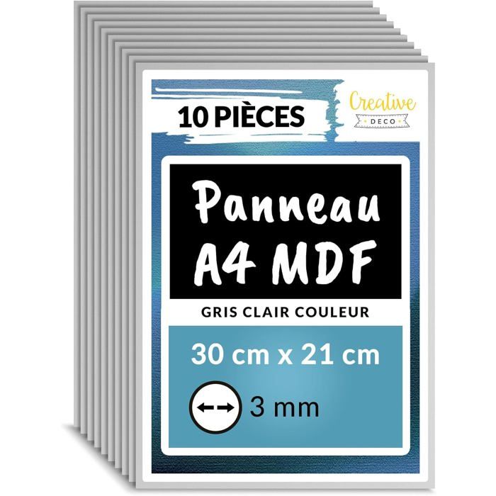 Planche De MDF - Creative Deco - Lot De 10 - 300x210mm - Découpe Laser - Bricolage - Pyrogravure