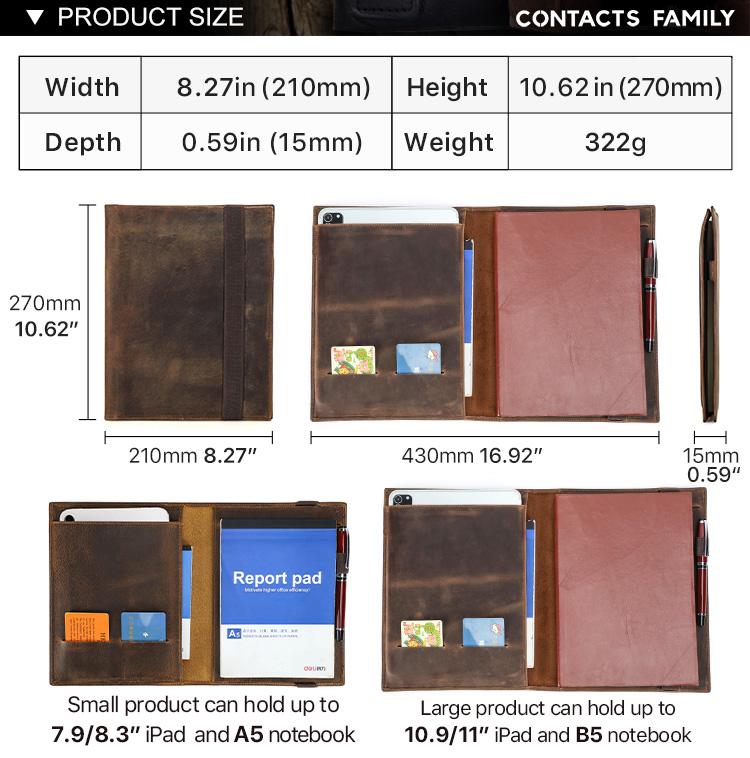 Dropship Personalized Leather Book Protective Cover Sleek Large Capacity B5 Notebook Sleeve Pouch for Daily Travel Custom Size