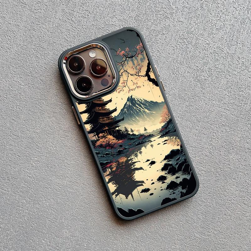 Japanese Aesthetic Mount Fuji Landscape Phone Case For iPhone 13 12 11 Pro Max 14 7 8 Plus XR XS X 15 16 Pro Max Silicone Cover