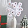 1pcs Plush Christmas Picks Green Tree Stems Ornaments for Xmas Tree Wreath DIY Crafts Home Garden Vase Filler Decor