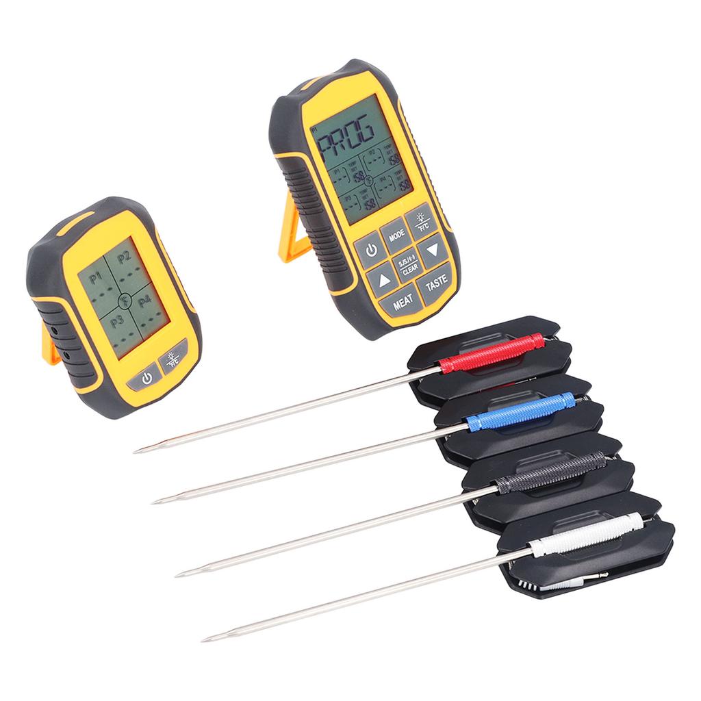Digital Cooking BBQ Thermometer ABS Wireless Oven Food Smoker Thermometer with 4 Probes