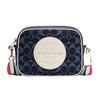 New COACH Dempsey Fabric With Leather Camera Bag, Shoulder Bag, Crossbody Bag Trumpets Women's Denim Blue C2822-IMDEI