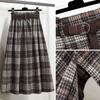 Jupe Plaid Laine Grande Taille Automne et Hiver Jupe Trapèze Femme Mi-longue Irrégulière Taille Haute Épaissie Jupe Longue