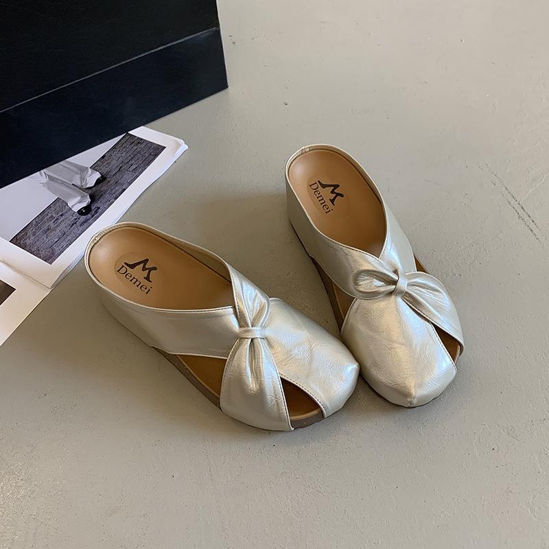 Women S Summer Wedge Sandals Closed Toe Inner Height Increasing Casual Shoes