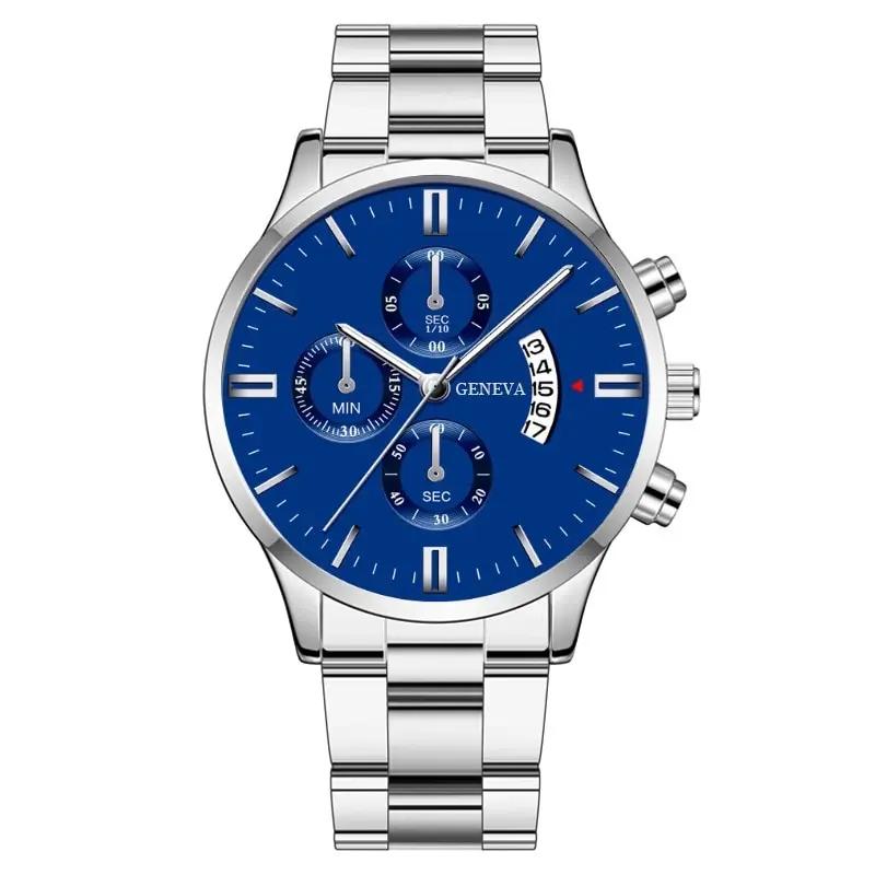 Fashion Men Black Stainless Steel Watch Luxury Calendar Quartz Wrist Watch Mens Business Watches for Man Clock Relogio Masculino