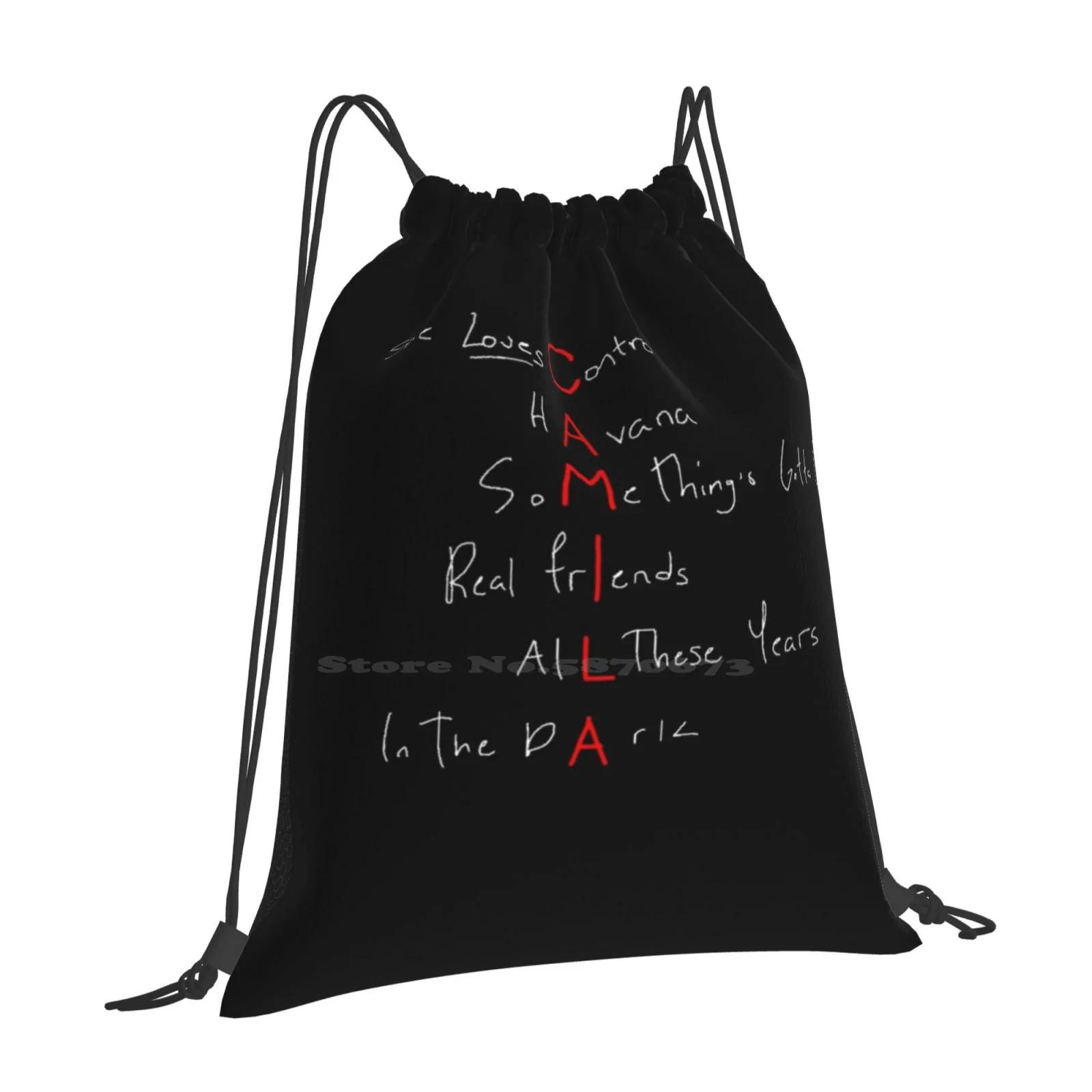 Camila Album White Backpack For Student School Laptop Travel Bag Camren Camilizers Camila Fan Camila Cabello Fan Ot5 She Loves OneSize