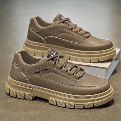Wiosenne męskie buty na platformie Outdoorowe antypoślizgowe odporne na zużycie buty robocze Designerskie modne męskie uniwersalne oddychające sneakersy