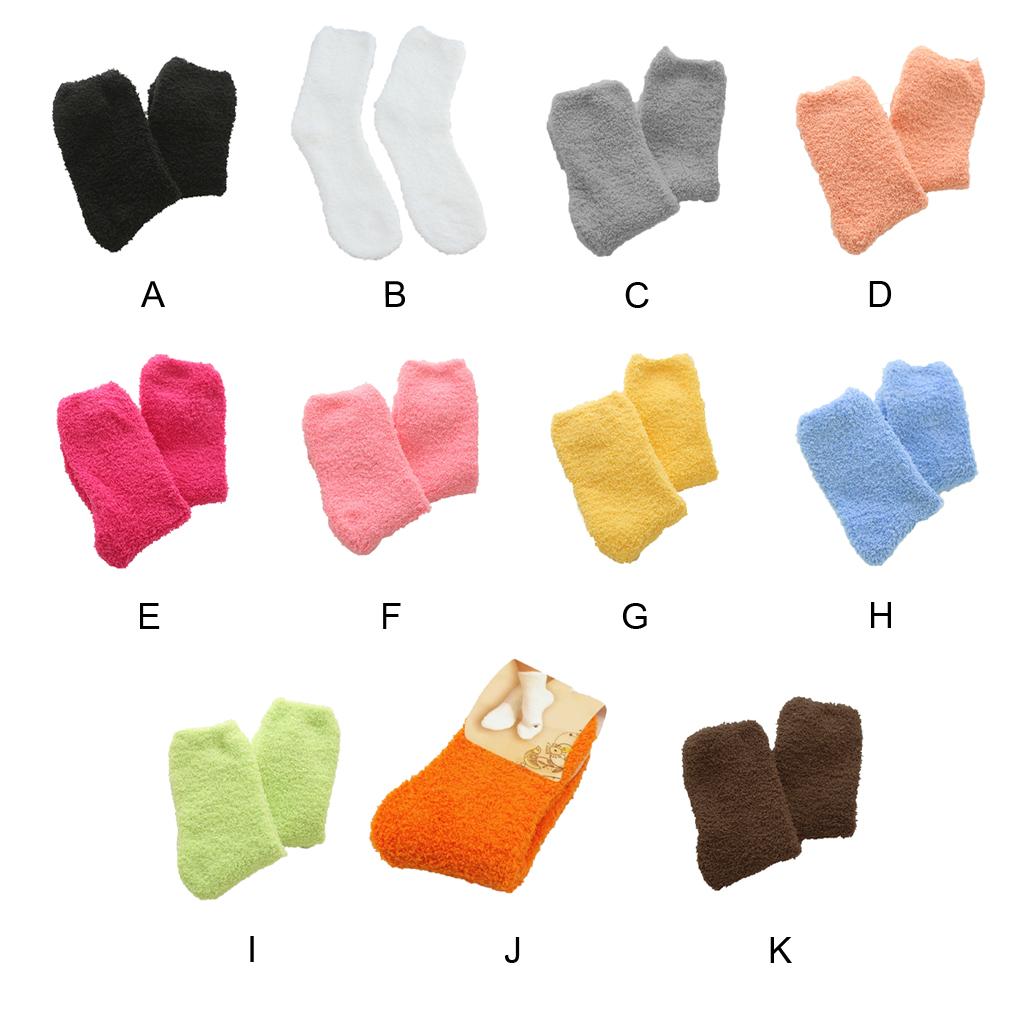 Women Coral Fleece Socks Warm Thick Socks Long Midi Low Lined Slipper