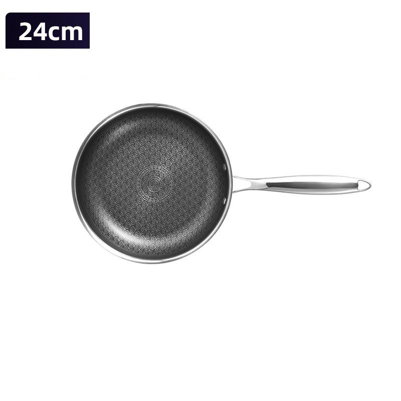Giyoca Honeycomb Frying Pan Nonstick Wok Uncoated 316 Stainless Steel Household Kitchen Multi-function Pots Universal for Stoves