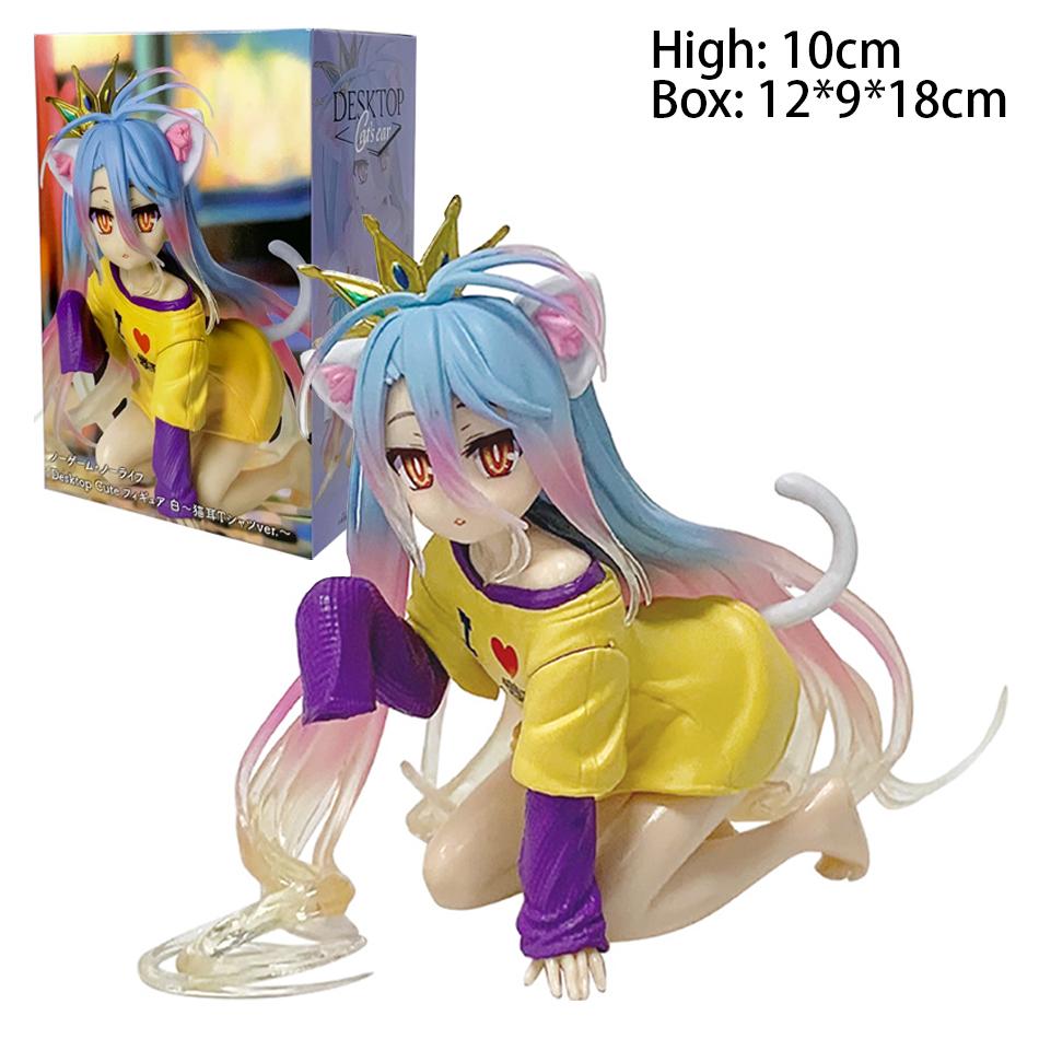 10cm No Game No Life Shiro Action Figure Collection Ornament Gifts Art Works Two Dimensional Girl Pvc Model Toys Desktop Gk