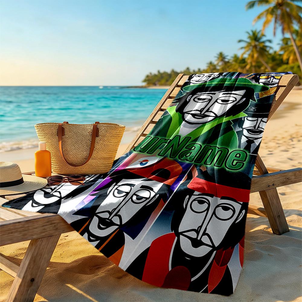 Incredibox Customizable Name Beach Towel Quick-Dry Soft Microfiber