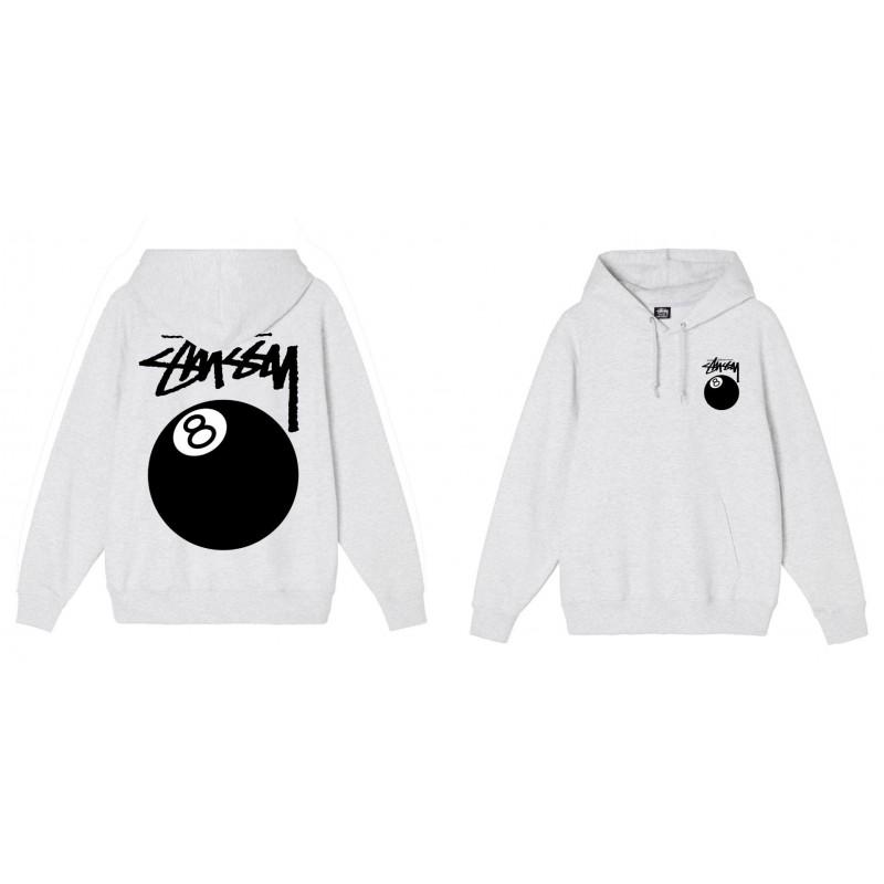 American Style Basic Hooded Sweatshirt Black 8 Print Loose Fit Men Women Casual Outerwear
