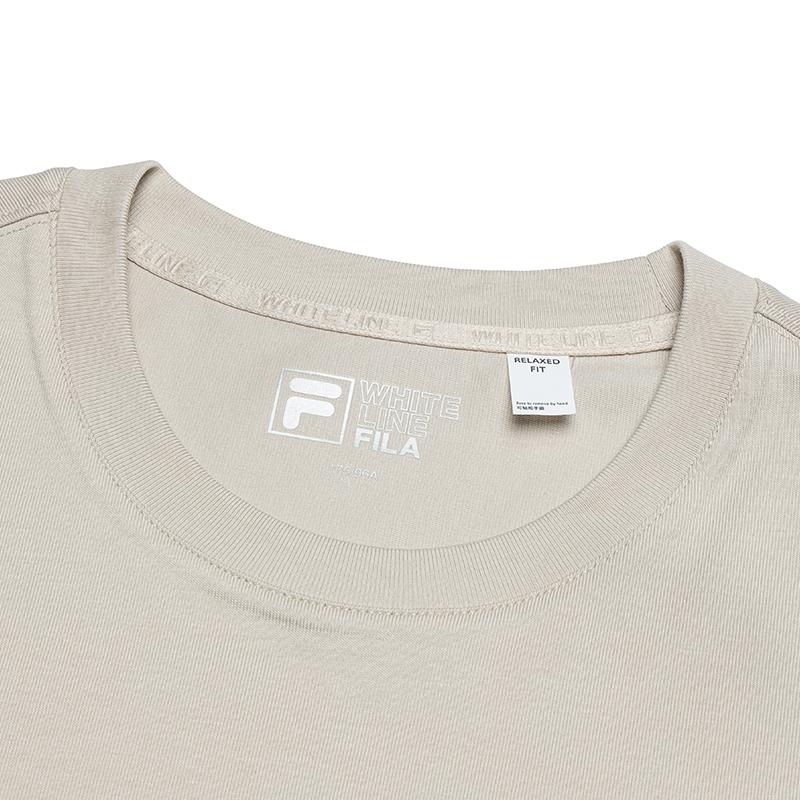FILA T Shirts Men's Sparrow Oat Crew Neck Moderate Straight Fit F11M439113FLK