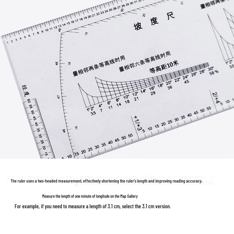 Bingfu 1:50,000 Map Reading Geographic Coordinate Ruler