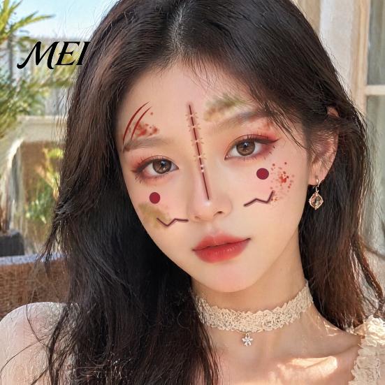 Temporary Face Tattoos for Party Halloween Tattoo Stickers, Waterproof Scary Makeup Decals Party, Funny Wound Scar Body Art Kids Adults Easy