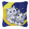 Hund Katze Kreuzstich Stickerei Set DIY Tiere Schlingenhaken Sets Smyrna Kissenbezug Knoten Kissenmatte Häkeln Kissen Kissen Deko