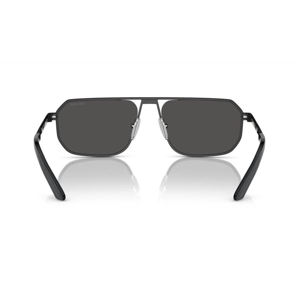 Prada Irregular Shape Sunglasses With Decorative Temples Men Sunglasses Black PRA53S1BO5S0