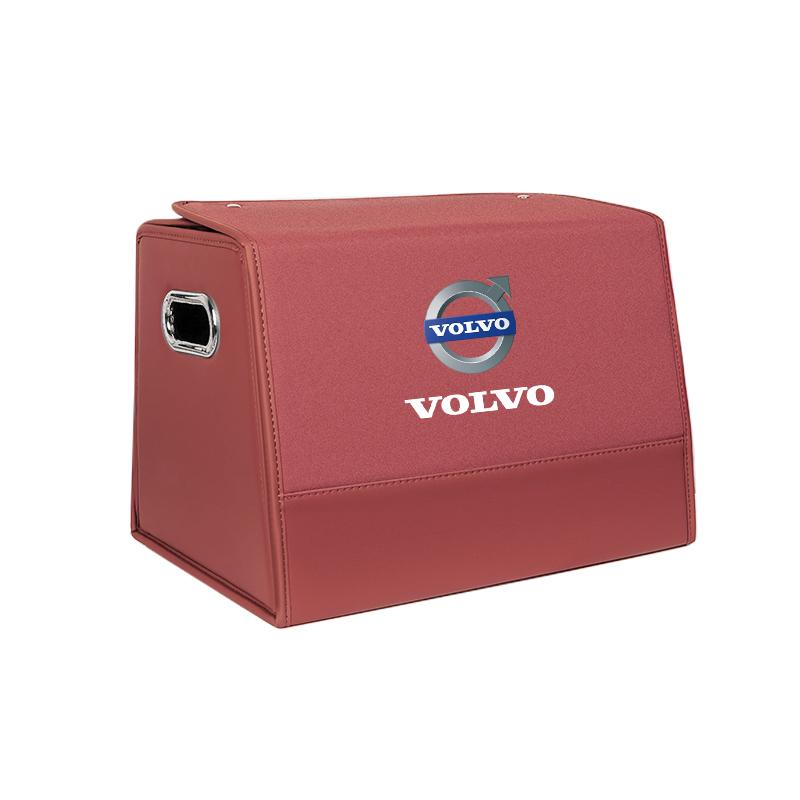 Tire Valve Cap Car Car Trunk Organizer Leather Box Multiuse Tools Large Capacity Storage Bag Folding For Volvo V60 XC60 S60 V50