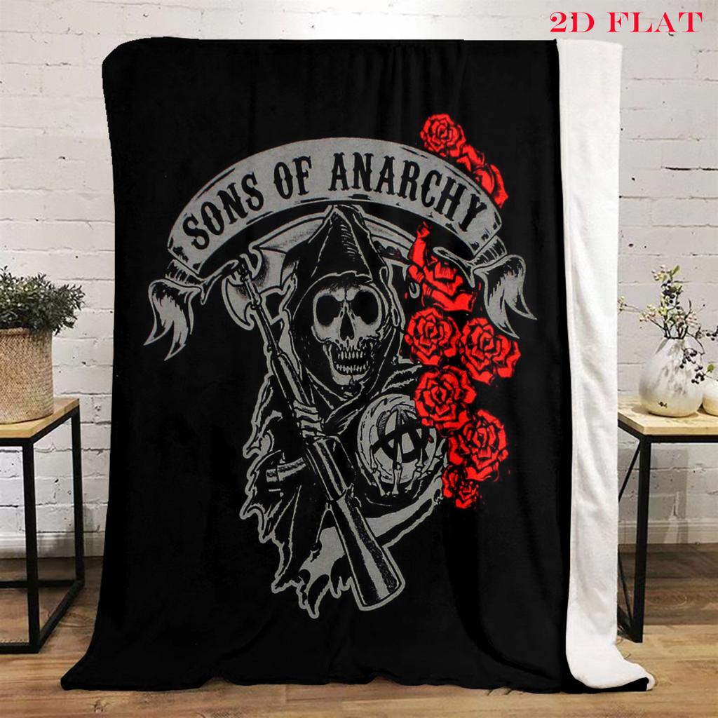 Reaper's Rebellion: Sons Anarchy Blanket Suitable for All Seasons Soft and Comfortable Office Rest Blanket Sheet Digital Printing