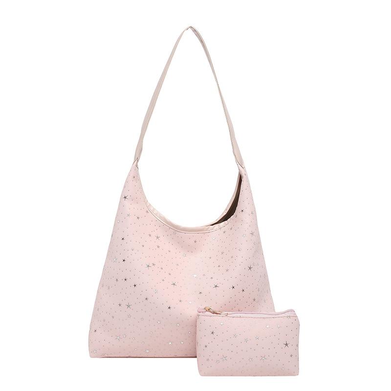 Wind Sequined Star Canvas Bag New Large Capacity Shoulder Bag Simple Versatile Tote Bag
