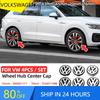 For VOLKSWAGEN VW 2025 Hot 4pcs Car Wheel Center Cover Stickers Hub Cap Auto decoration accessories For Volkswagen R Golf 4 Moti fshm03