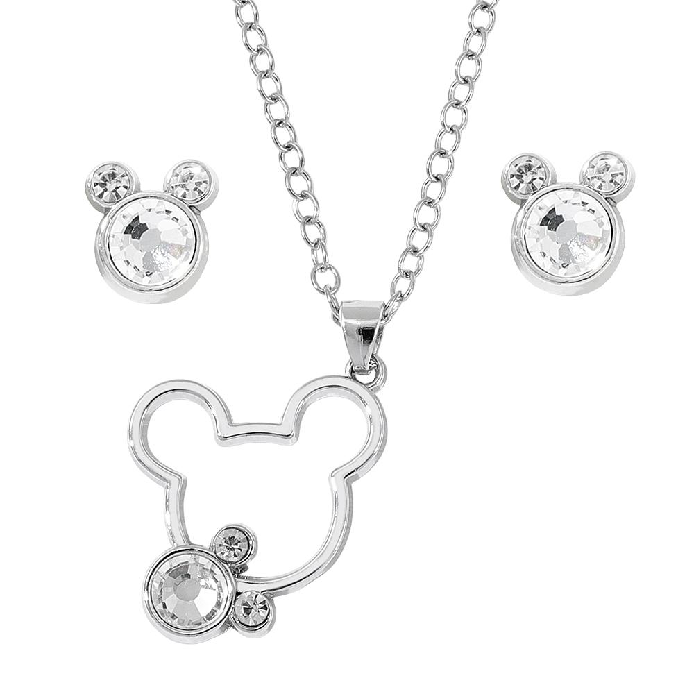 

Набор ювелирных изделий серьги и колье Микки Маус с вырезами и стразами, подарки на день рождения для женщин и поклонников