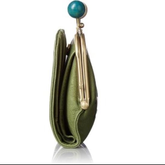 [Box 21] "Juju & Beck" Folding Wallet with Clasp 0331313 Green