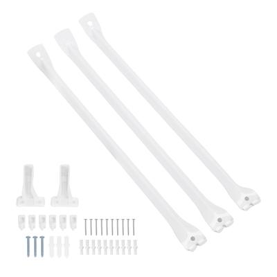 12 Inch Wire Shelf Bracket Set 3pcs 17 Inch Metal Wire Rack Support Rods 6pcs Clamps 2pcs End Brackets with Anchors and