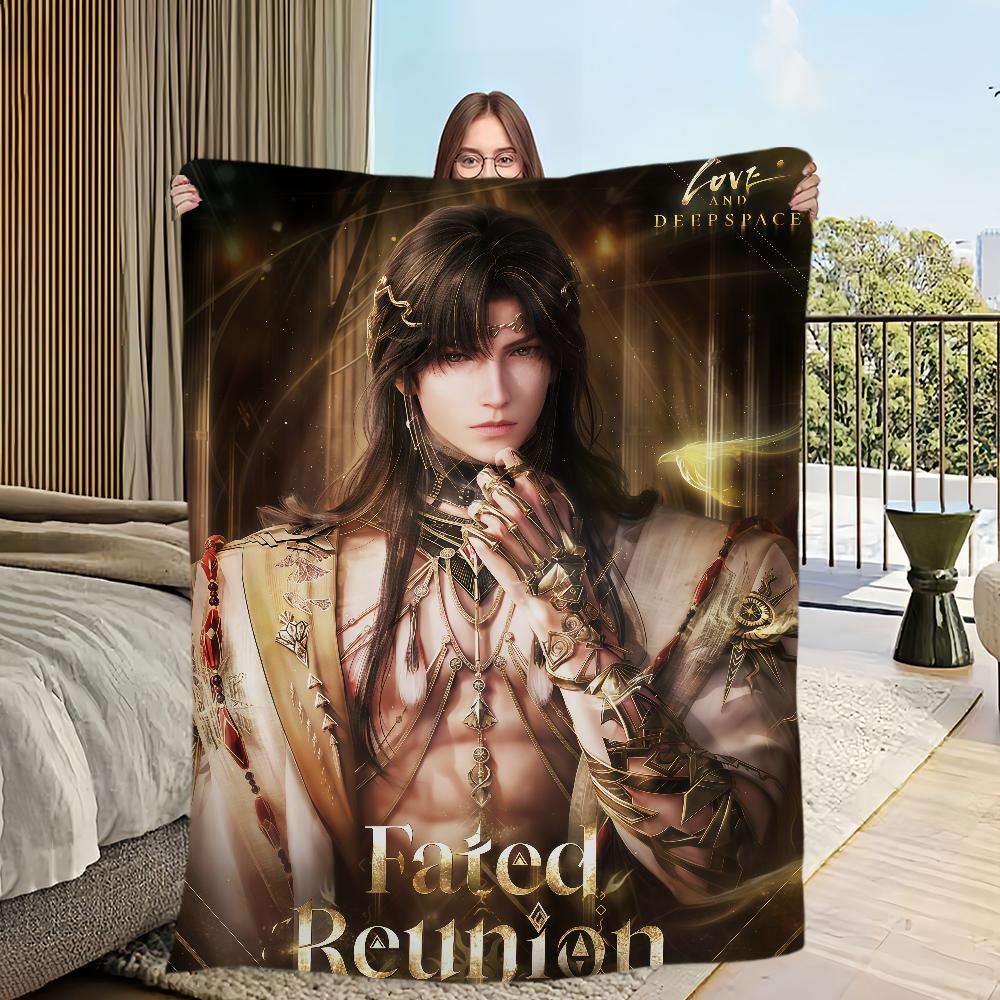 love and deepspace Zayne God of Annihilation Flannel warm soft plush blanket for sofa living room hogar bedroom travel gift home